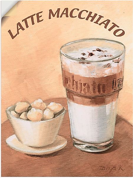 Artland Wandbild "Latte Macchiato", Getränke, (1 St.), als Leinwandbild, Po günstig online kaufen