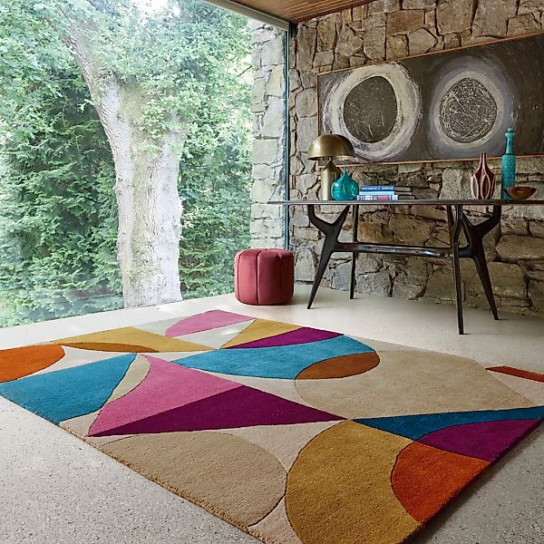 FLAIR RUGS Wollteppich "Oblix mehrfarbig" rechteckig 12 mm Höhe mit geometr günstig online kaufen