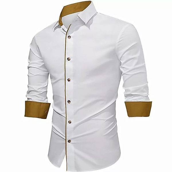 FIDDY Blusentop Herren Hemden Business Hemden Langarm Freizeithemden Baumwo günstig online kaufen
