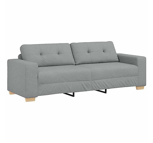 vidaXL Sofa 3-Sitzer-Sofa Hellgrau 220x78x80 cm Stoff, 1 Teile günstig online kaufen