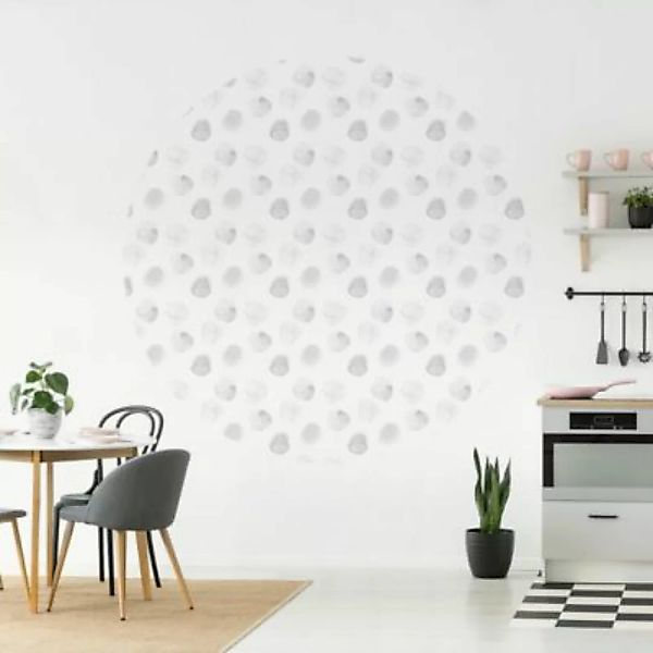 Bilderwelten Runde Tapete selbstklebend Kinderzimmer Aquarell Punkte Grau g günstig online kaufen