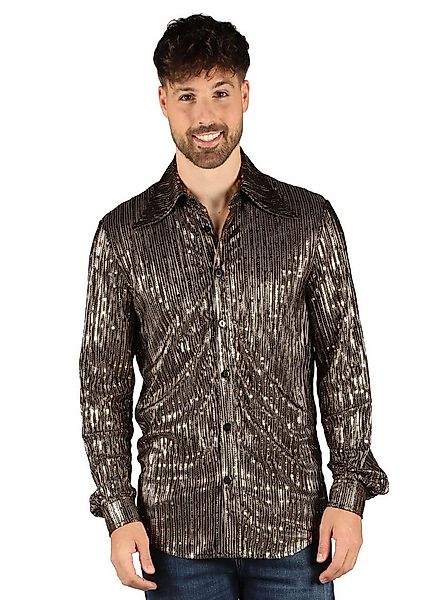 thetru Kostüm Disco Dancer Hemd gold, Eleganz mit Glanz: schillerndes Shirt günstig online kaufen
