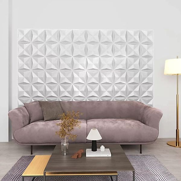 Vidaxl 3d-wandpaneele 24 Stk. 50x50 Cm Origami-weiß 6 M² günstig online kaufen