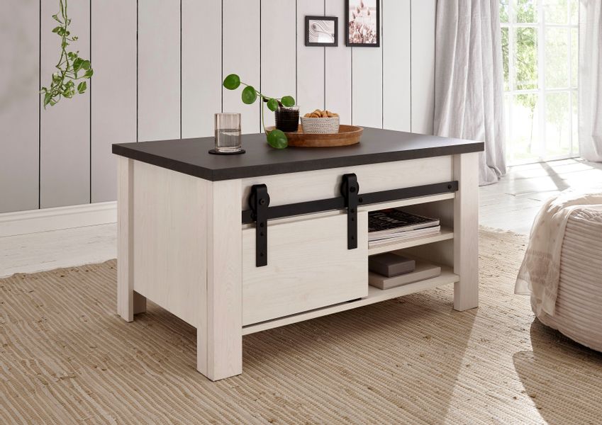 Home affaire Couchtisch "SHERWOOD" modernes Holz Dekor, mit Scheunentorbesc günstig online kaufen