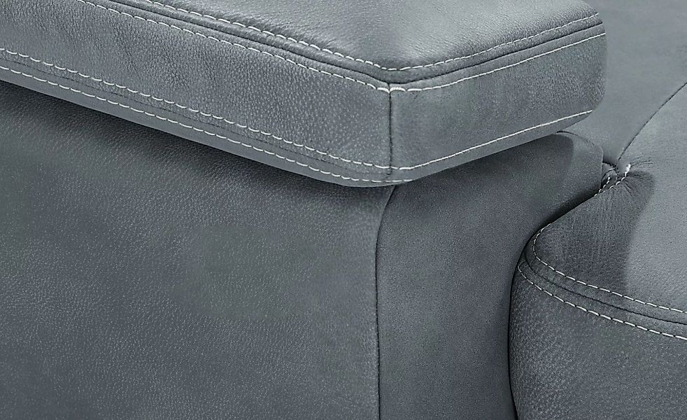 meinSofa Wohnlandschaft Leder Samu ¦ grau ¦ Maße (cm): B: 316 H: 90 T: 235. günstig online kaufen