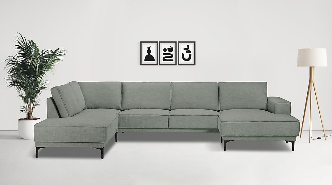 OTTO home Wohnlandschaft "XXL Sofa Oland, Struktur, Flachgewebe, Luxus-Micr günstig online kaufen