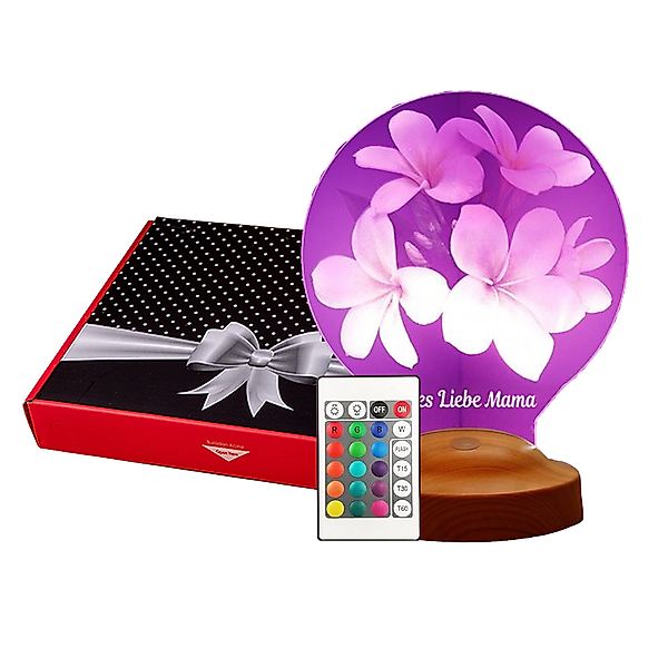 Geschenkelampe LED Nachttischlampe Plumeria Blumen Personalisierte günstig online kaufen