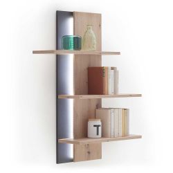 Wandhängeregal in Eiche Optik und Anthrazit 95 cm breit günstig online kaufen