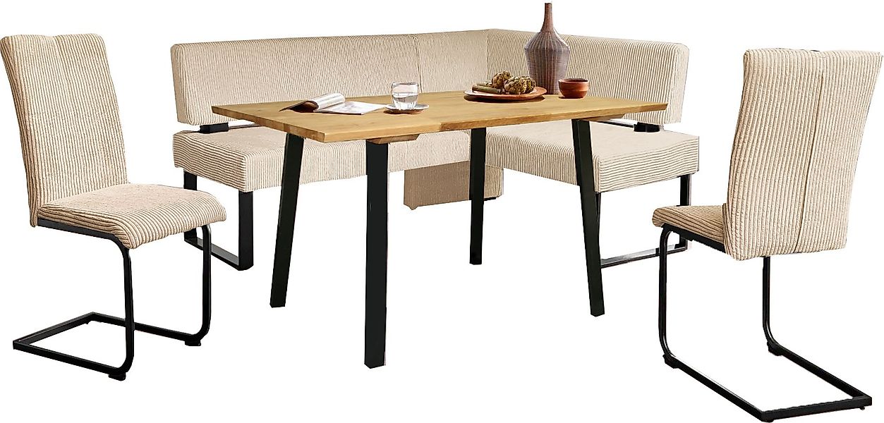 Home affaire Eckbankgruppe »Oliver«, (Set, 4 tlg., 4-tlg), Eckbank mit Well günstig online kaufen