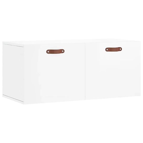 vidaXL Hängeschrank Wandschrank Hochglanz-Weiß 80x36,5x35 cm günstig online kaufen