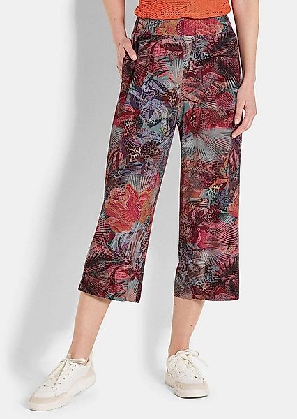 GOLDNER Schlupfhose Kurzgröße: Moderne Printhose mit floralem Muster Viskos günstig online kaufen