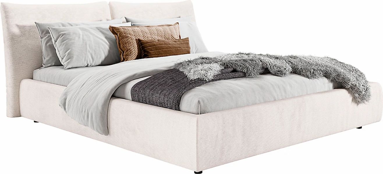 Home affaire Polsterbett "Priora in 4 Breiten bis 200cm" auch in NaturLEDER günstig online kaufen