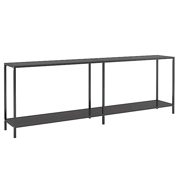 vidaXL Konsolentisch Schwarz 220x35x75,5 cm Hartglas günstig online kaufen