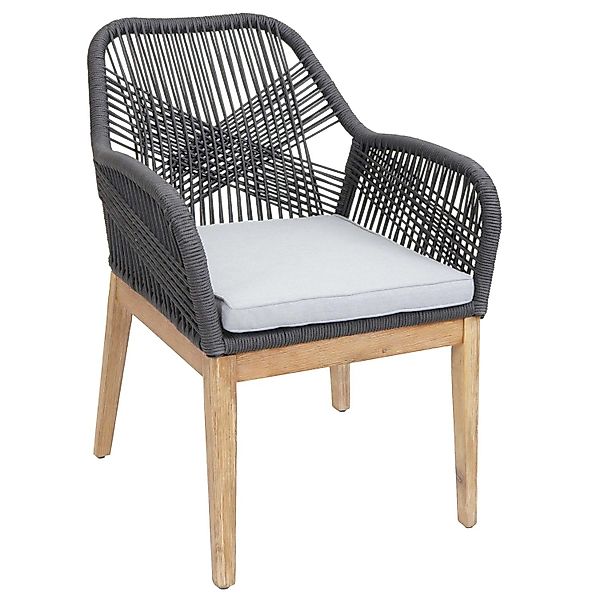 Proregal Gartenstuhl HxBxT 85x58x59 cm Sitzhöhe 47cm Wetterfest Seilgeflech günstig online kaufen