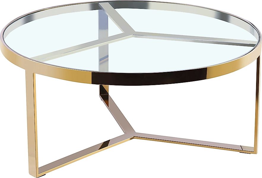 Leonique Couchtisch Palmer, Runder Couchtisch, gold, günstig online kaufen