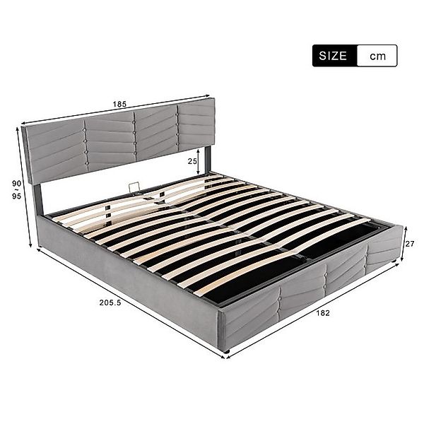 STILVORA Polsterbett Doppelbett 180×200 Jugendbett mit Stauraum,verstellbar günstig online kaufen