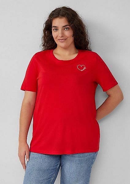 s.Oliver Kurzarmshirt T-Shirt Jersey-Shirt aus Baumwolle mit Stickerei günstig online kaufen