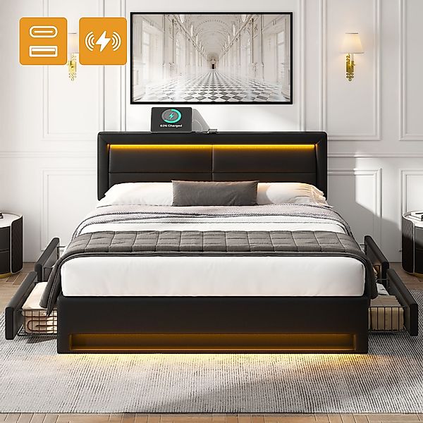HAUSS SPOLE Polsterbett 140x200cm, mit USB-Anschluss, günstig online kaufen