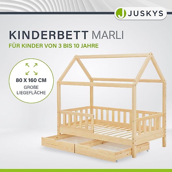 Juskys Kinderbett Marli, 80x160 cm, 3 günstig online kaufen