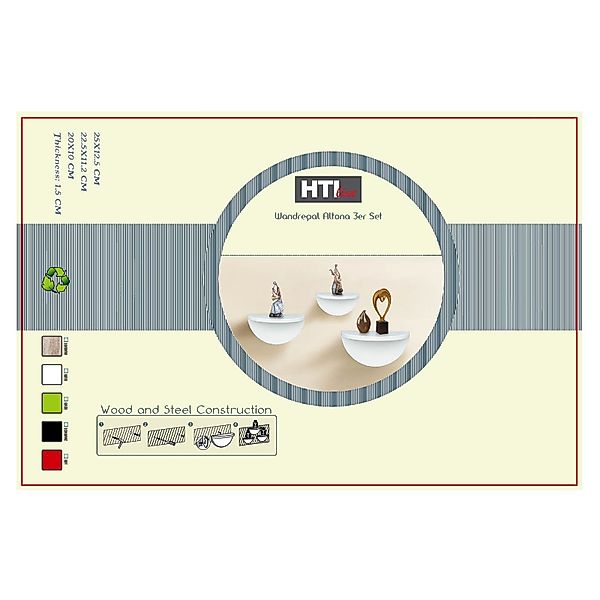 HTI-Living Wandregal Wandregal 3er Set Konsole Altona Grün, Set 3-tlg., Wan günstig online kaufen