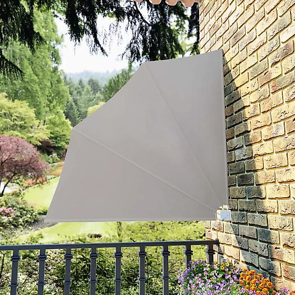 vidaXL Sonnensegel Faltbarer Balkonfächer Creme 140×140 günstig online kaufen
