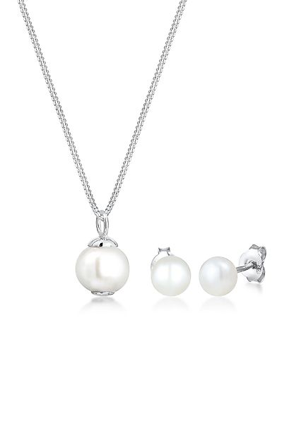 Elli Schmuckset Süßwasserperlen Weiß 925 Sterling günstig online kaufen