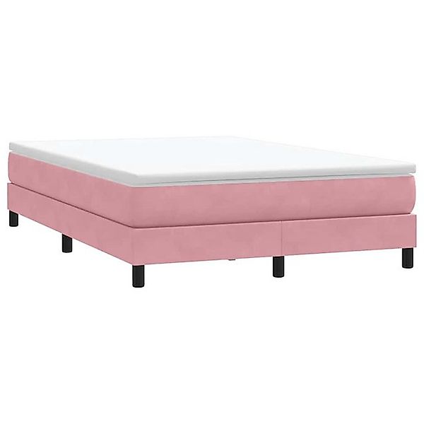 vidaXL Bett Boxspringbett ohne Matratze Rosa 140x220 cm Samt günstig online kaufen