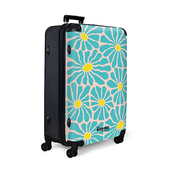 NoBoringSuitcases.com© Hartschalen-Trolley Beige mit blauen und günstig online kaufen