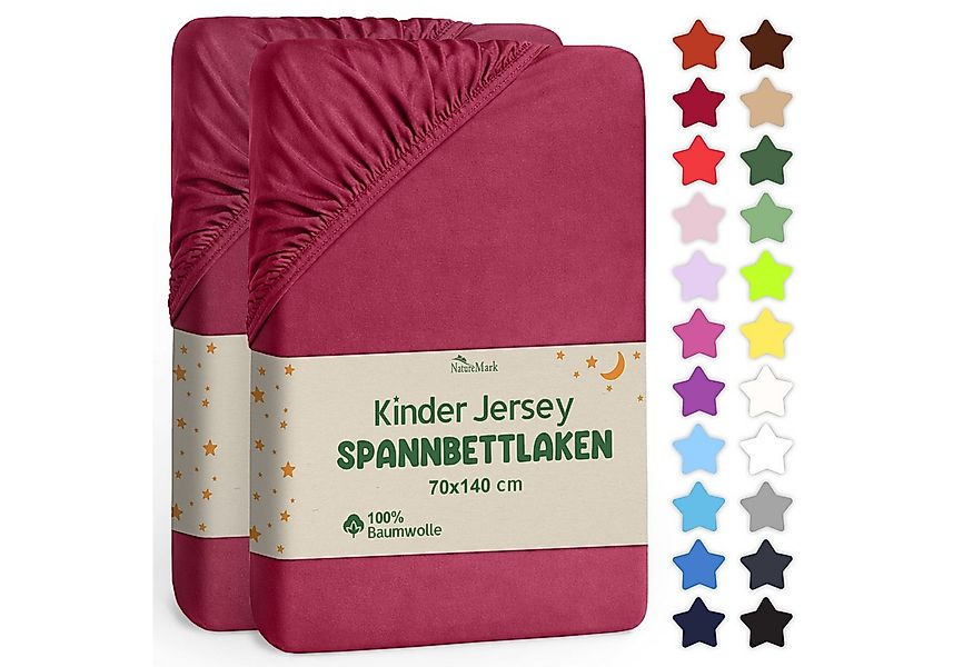 NatureMark Spannbettlaken Jersey Spannbetttuch, 100% Baumwolle, Gummizug: r günstig online kaufen