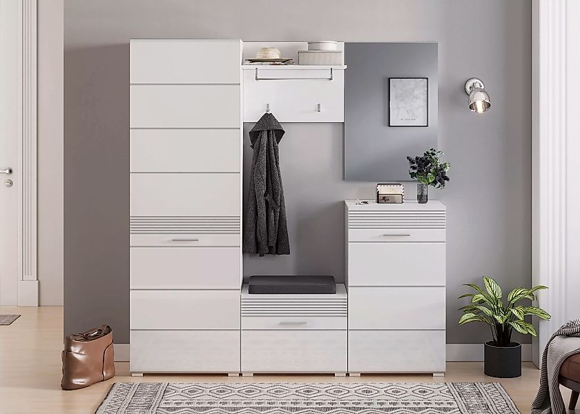INOSIGN Garderoben-Set "Malmö, Breite 170cm, MDF Front mit Rillenfräsung, 5 günstig online kaufen