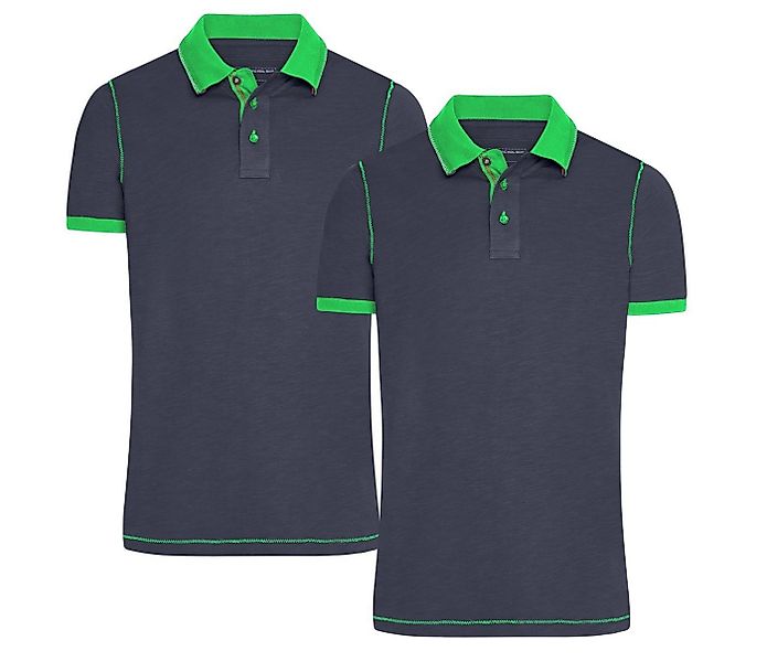 James & Nicholson Poloshirt Doppelpack Herrenpolo in trendiger Slub Qualitä günstig online kaufen