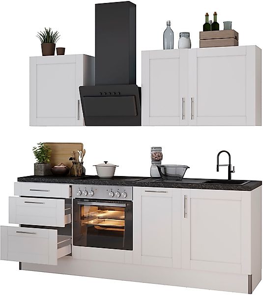 KOCHSTATION Küche "KS-Ahus", Breite 225 cm,wahlweise mit E-Geräten,MDF Fron günstig online kaufen