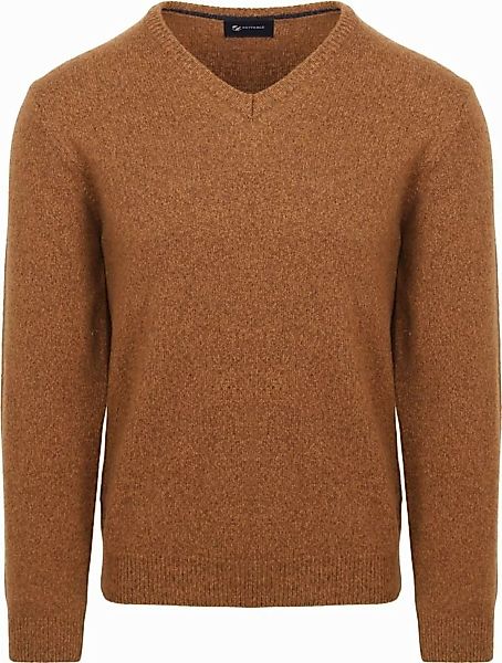 Suitable Lammwolle Pullover V-Ausschnitt Kamel - Größe XXL günstig online kaufen