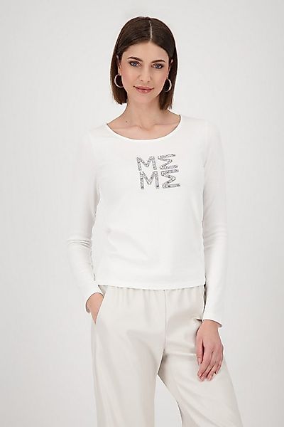Monari Langarmshirt Shirt Rippe + Schmuck Mit Rundhalsausschnitt günstig online kaufen