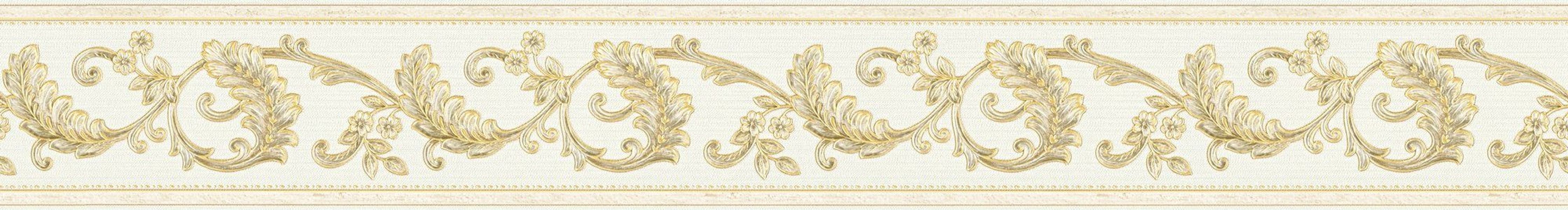 A.S. Création Borte selbstklebend Barock 5 m x 8 cm Gold-Weiß günstig online kaufen