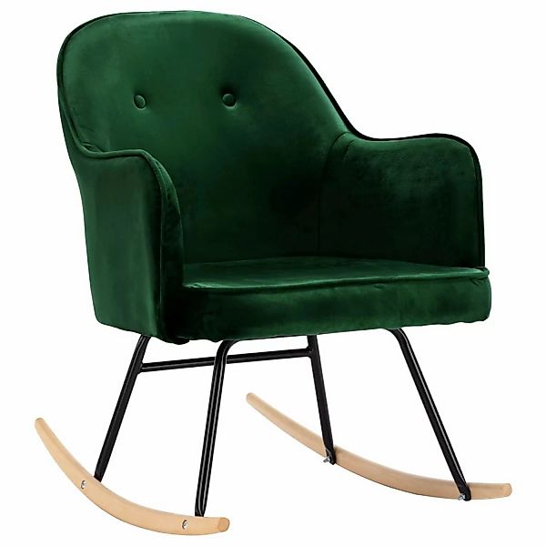 vidaXL Schaukelstuhl Dunkelgrün Samt Modell 1 günstig online kaufen