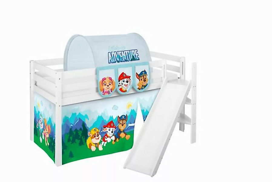 Lilokids Kinderbett Hochbett JELLE mit schräger Rutsche & Vorhang PAW PATRO günstig online kaufen