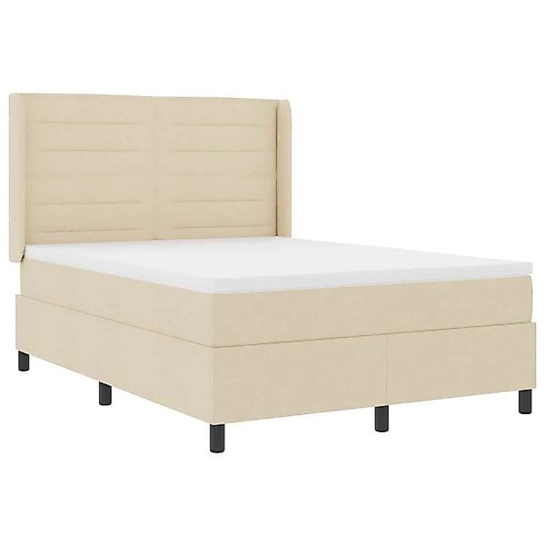 vidaXL LED Boxspringbett mit Matratze Creme 160 x 200 cm Stoff 3343453 günstig online kaufen