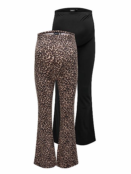 ONLY MATERNITY Umstandsleggings "OLMLOVELY LEO FLARED PANT 2-PACK NOOS", (P günstig online kaufen
