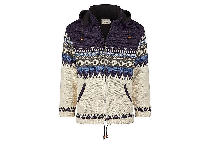 THC Natural Line Strickjacke THC Schafwollstrickjacke blau gemustert 816 (1 günstig online kaufen