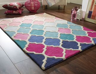 FLAIR RUGS Wollteppich "Rosella" rechteckig 10 mm Höhe 100% Wolle, mehrfarb günstig online kaufen