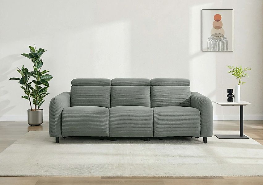 Home affaire 3-Sitzer "SKAANE in Cord, Sofa mit manueller u. elektrischer R günstig online kaufen