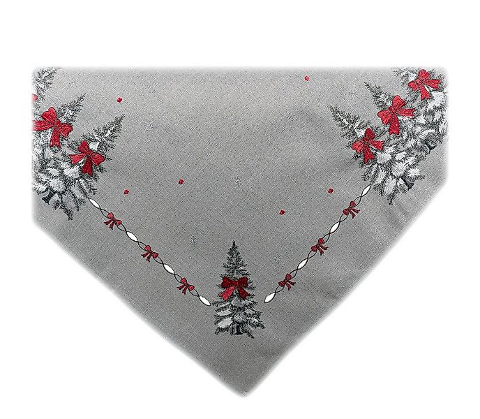 texpot Tischdecke Tischläufer Stickerei Baum mit Schleife Winter Weihnachte günstig online kaufen
