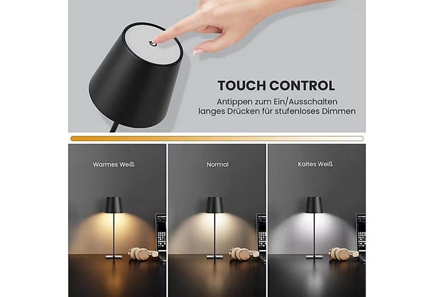 Vivitar LED Tischleuchte Kabellose dimmbare Tischlampe mit 5200-mAh-Akku, A günstig online kaufen