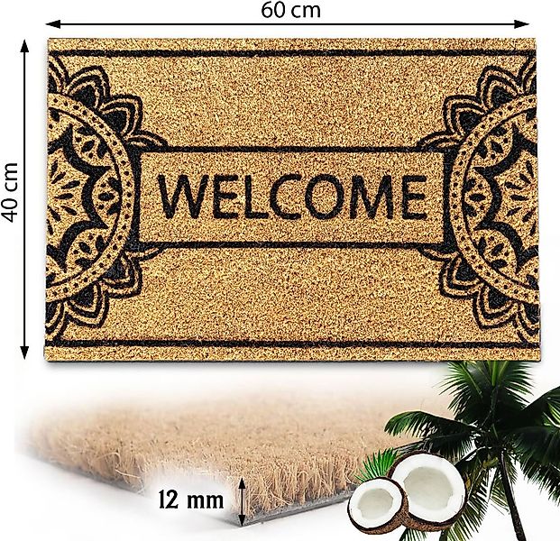 Vimoda Fußmatte kokos, Eingangstürmatte Außen & Innen Schmutzfänger für Hau günstig online kaufen