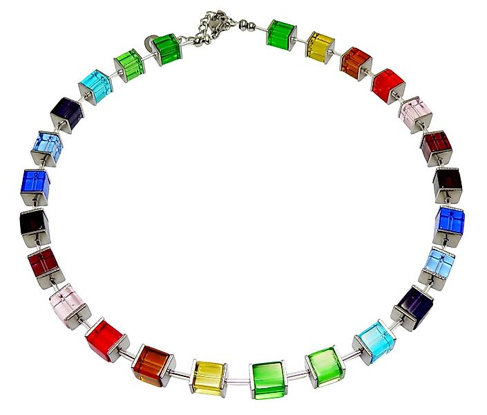 traumschmuck Collier 255bb Glaswürfel 8mm, bunt günstig online kaufen