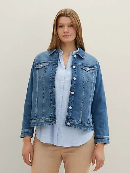 TOM TAILOR PLUS Jeansjacke Plus Size - Jeansjacke mit Bio-Baumwolle günstig online kaufen