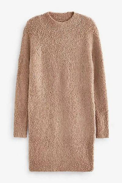 Next Strickkleid Langärmeliges Bouclé-Pulloverkleid mit Stehkragen (1-tlg) günstig online kaufen