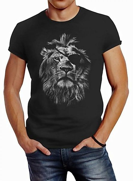 Neverless Print-Shirt Cooles Herren T-Shirt Löwe Print Aufdruck Motiv Slim günstig online kaufen