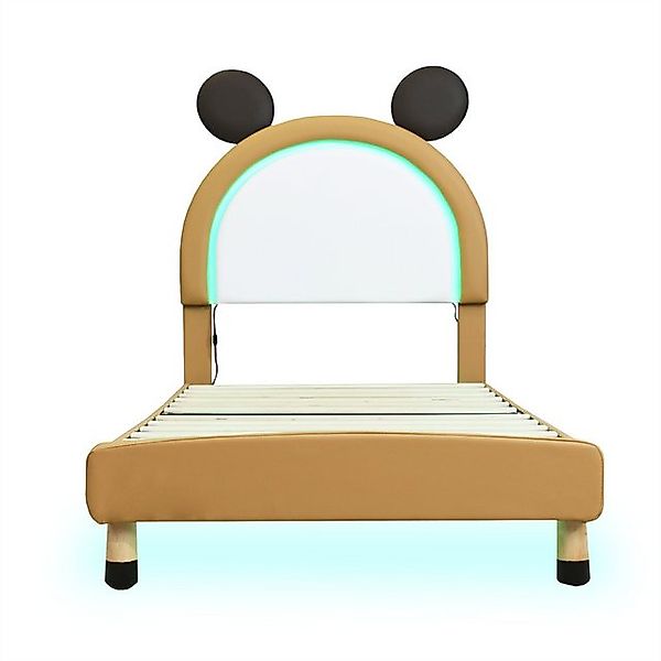 autolock Jugendbett Kinderbett Polsterbett 90*200cm, PU-Leder Zweifarbig mi günstig online kaufen